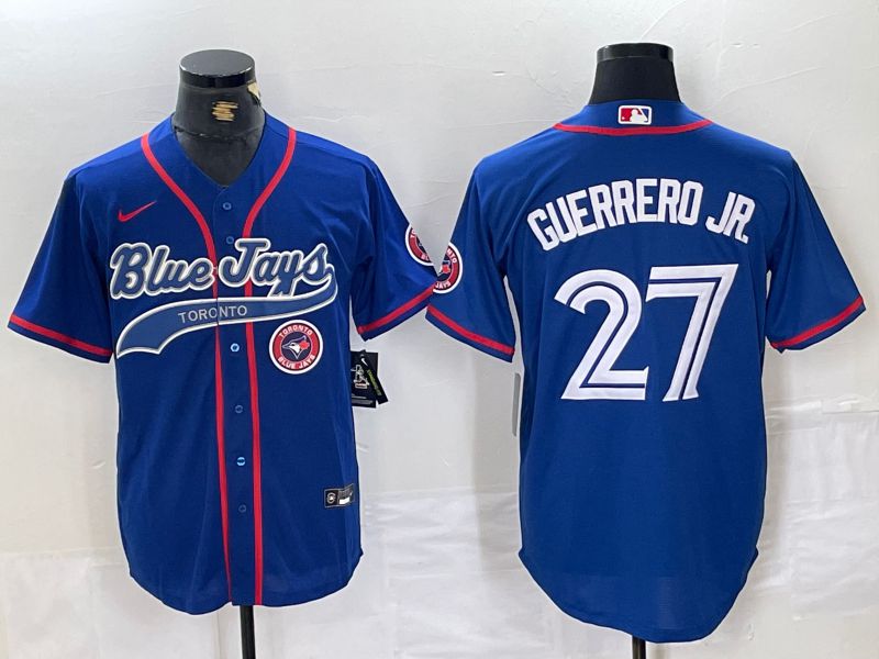 Men Toronto Blue Jays #27 Guerrero jr Blue Jointly 2024 Nike MLB Jersey style 3->toronto blue jays->MLB Jersey